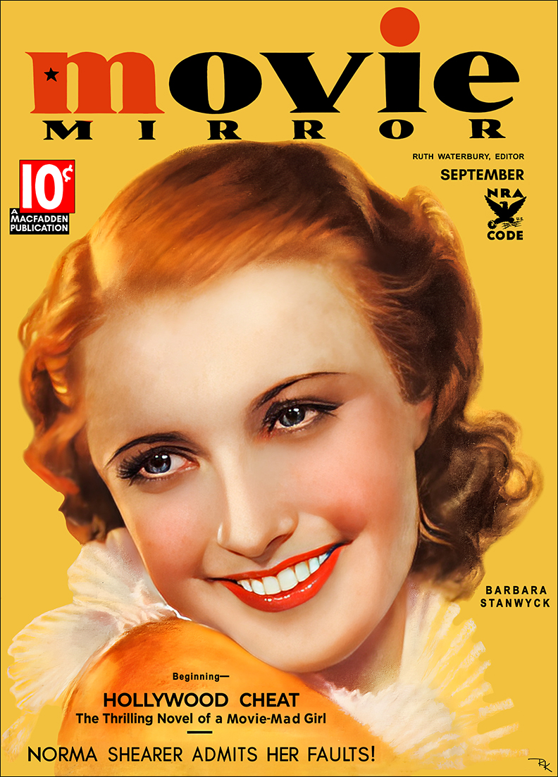 Barbara Stanwyck Movie Mirror Cover (Sept 1934) Barbara Stanwyck-The Movie Poster Store