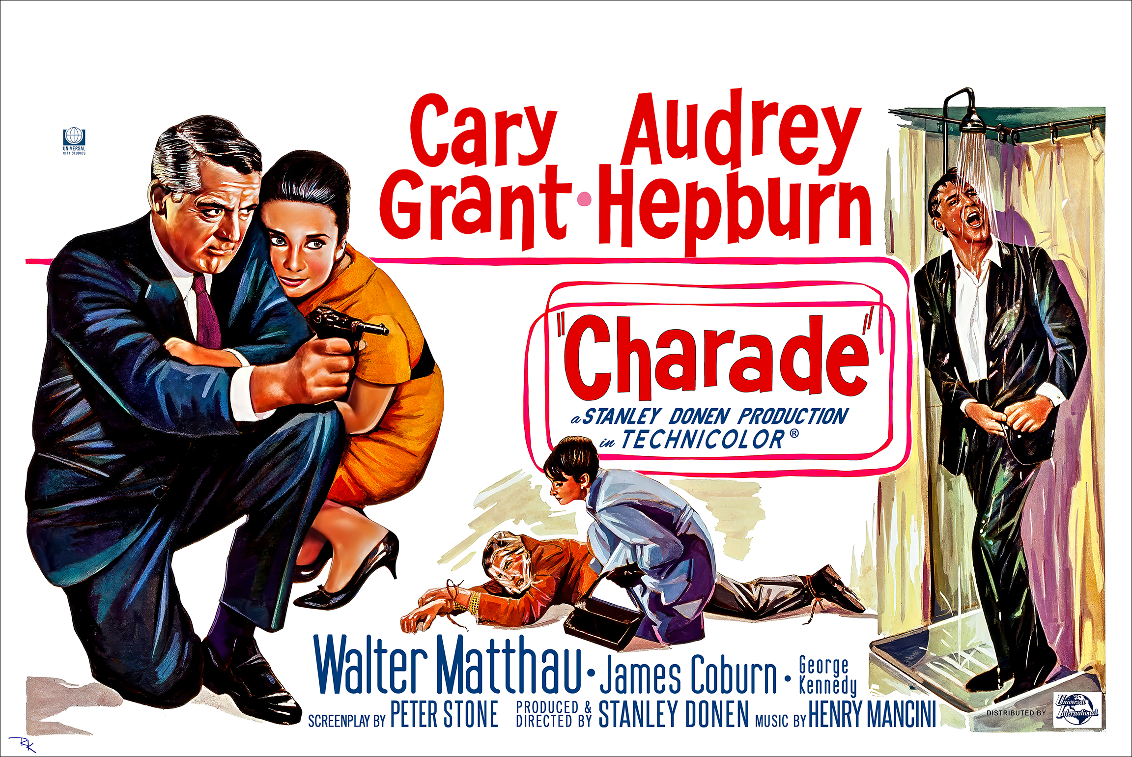 "Charade" <br>starring Cary Grant<br>and Audrey Hepburn Charade movie poster-The Movie Poster Store