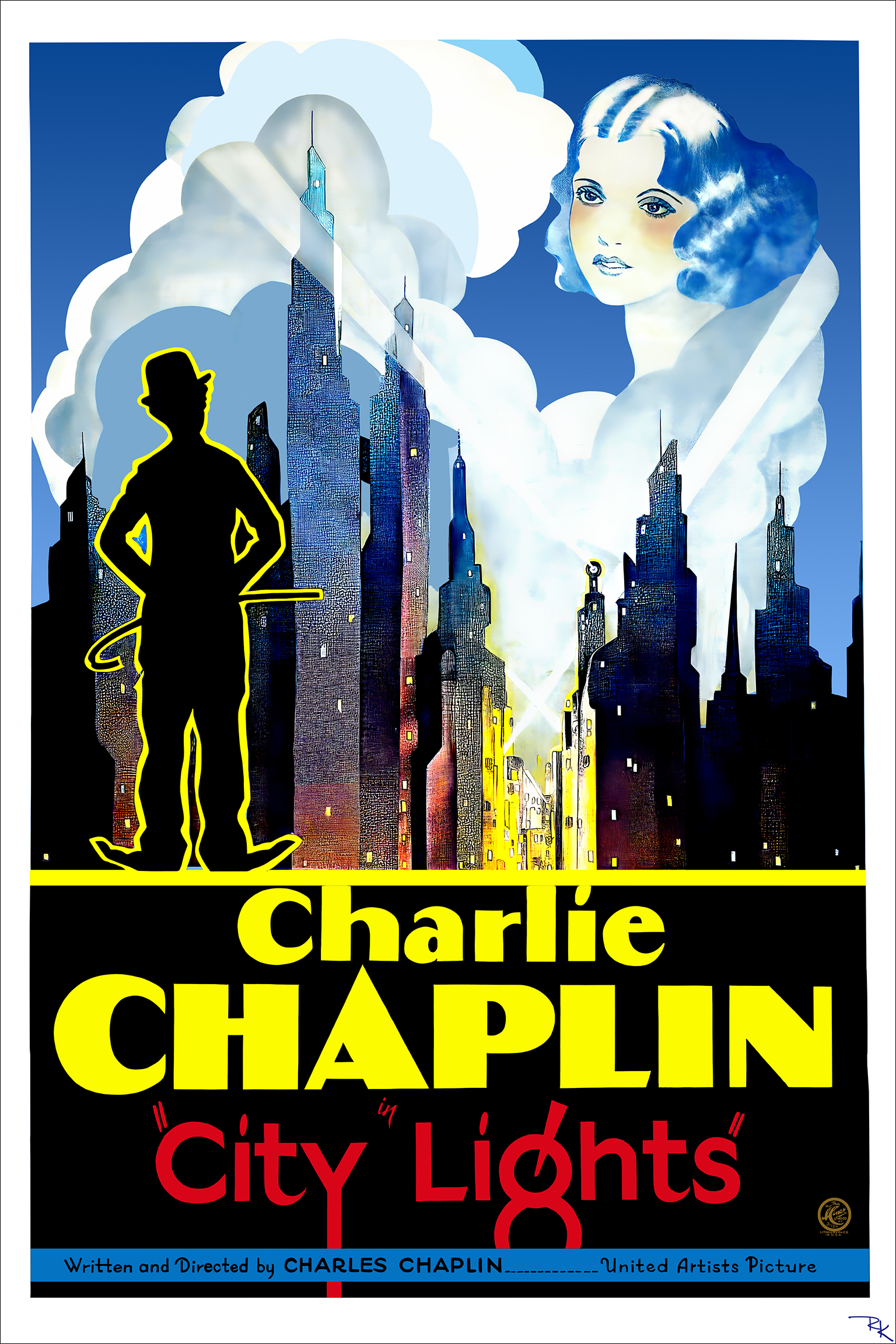 "City Lights"(1)<br> starring and directed by<br> Charlie Chaplin City Lights movie poster-The Movie Poster Store
