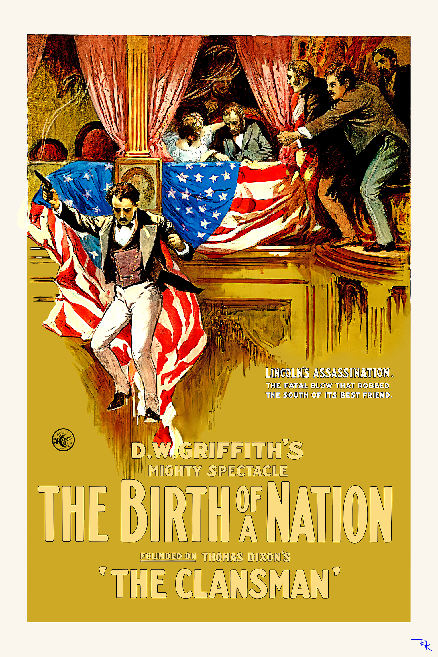 "The Birth of a Nation" <br>directed by D.W. Griffith<br> & starring Miss Lillian Gish The Birth of a Nation movie poster-The Movie Poster Store