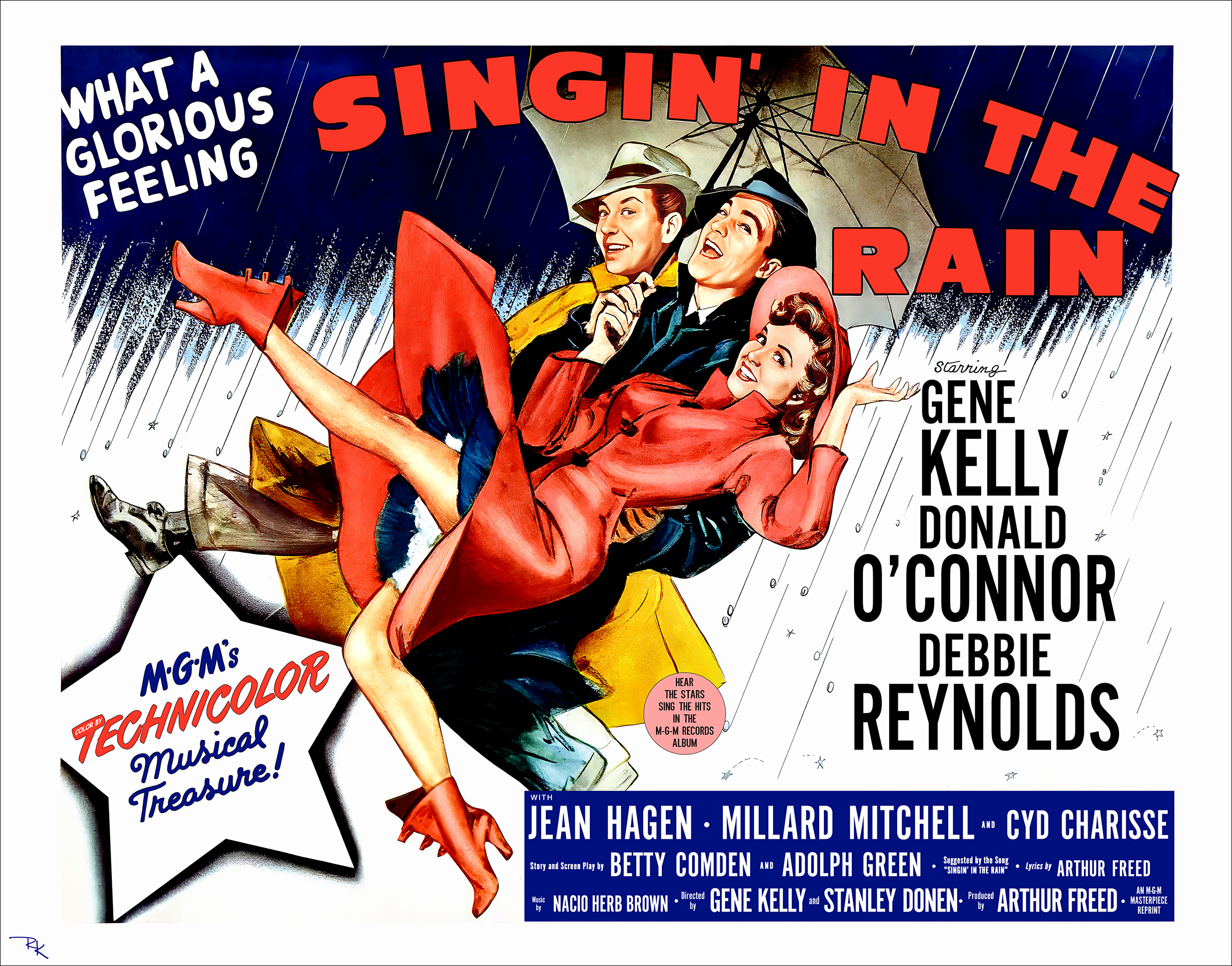 "Singin' In the Rain" starring <br>Gene Kelly, Donald O'Connor, <br>and Debbie Reynolds Singin' in the Rain movie poster-The Movie Poster Store