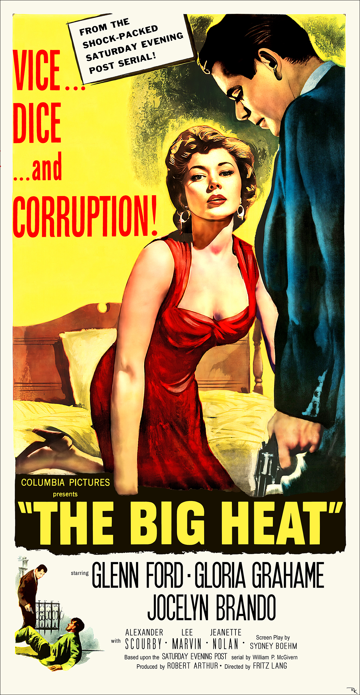 "The Big Heat" <br>starring Glenn Ford, <br>directed by Fritz Lang The Big Heat movie poster-The Movie Poster Store