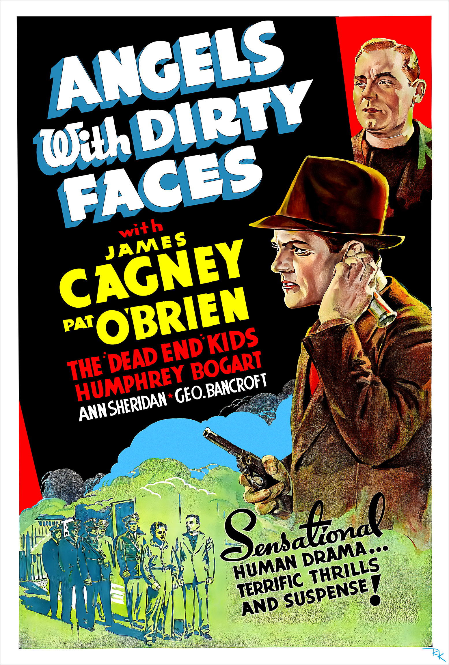 "Angels with Dirty Faces" starring <br>James Cagney and Humphrey Bogart Angels with Dirty Faces movie poster-The Movie Poster Store