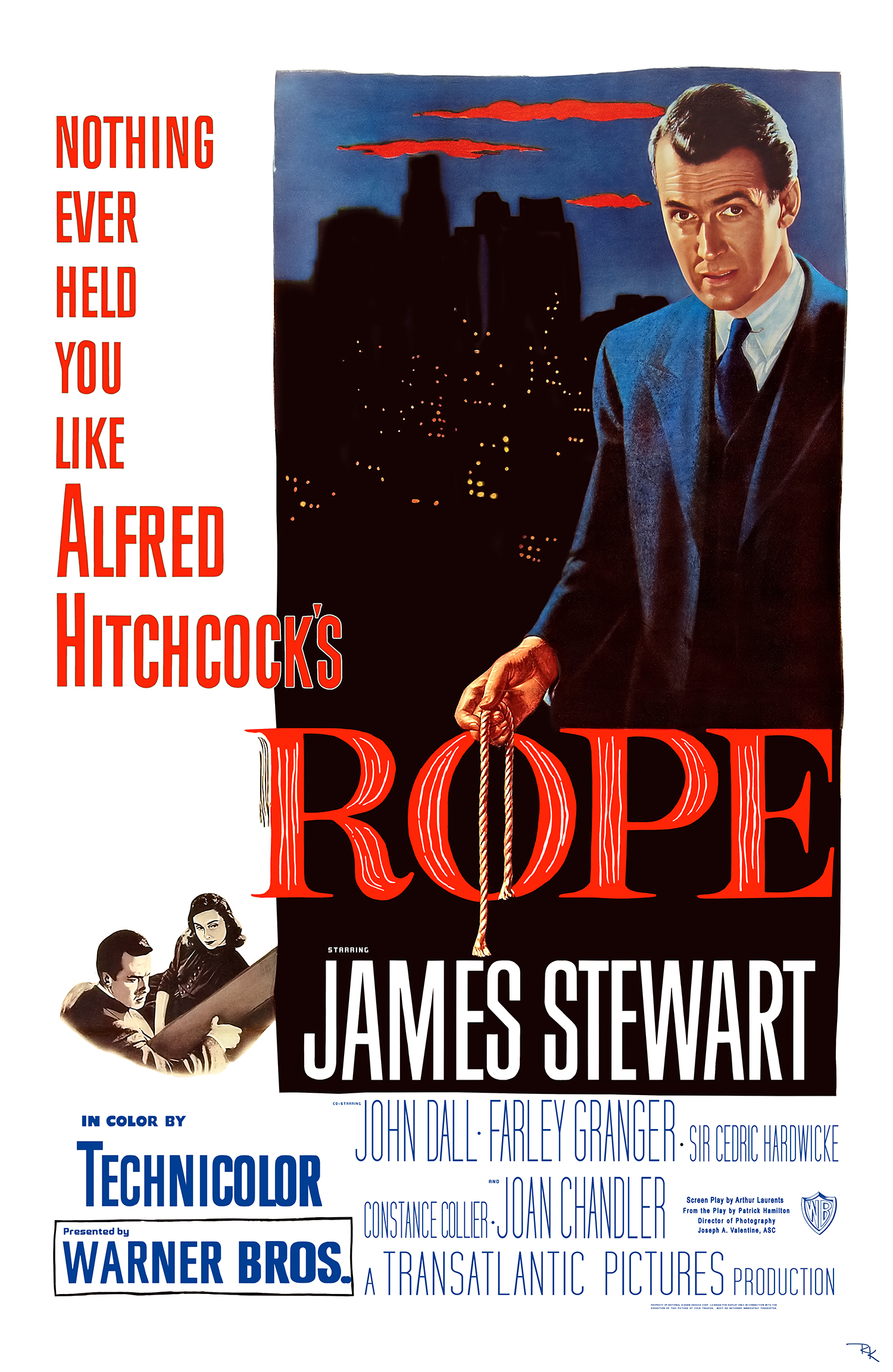 "Rope" <br>directed by Alfred Hitchcock <br>starring James Stewart Rope movie poster-The Movie Poster Store
