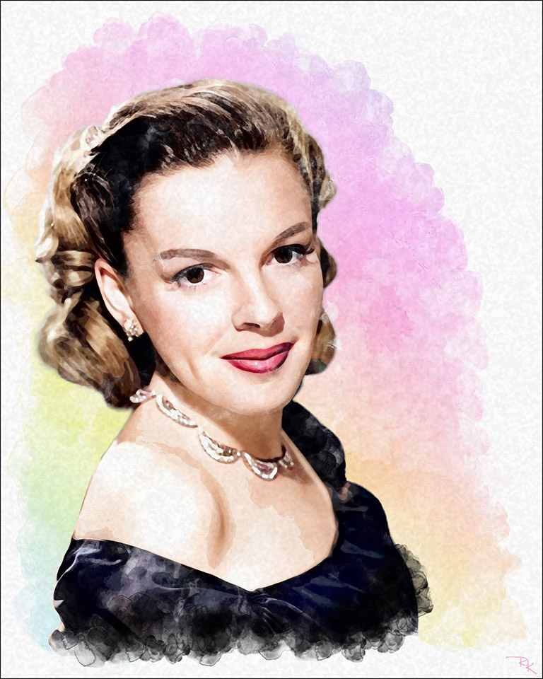 Judy Garland <br>Digital Watercolor (2) Judy Garland-The Movie Poster Store
