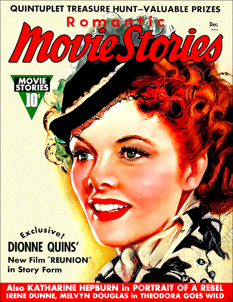 Katharine Hepburn Romantic Movie Stories cover (Dec. 1936) Katharine Hepburn-The Movie Poster Store