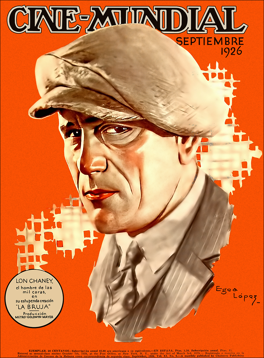 Lon Chaney Cine-Mundial Magazine Cover (Sept. 1926) Lon Chaney-The Movie Poster Store