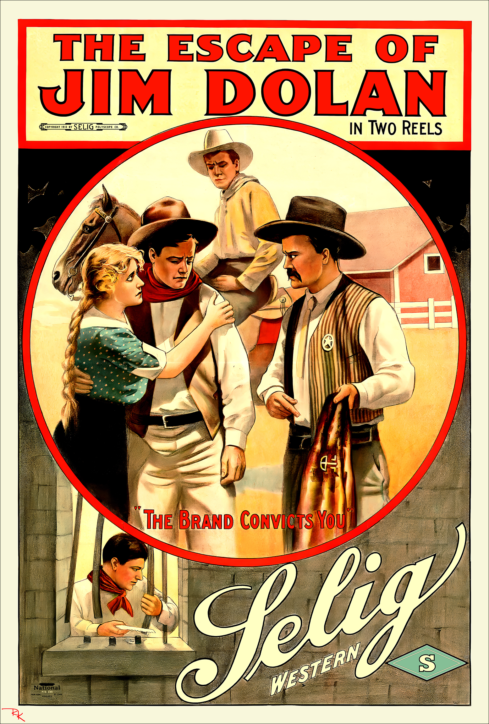 "The Escape of Jim Dolan" (1913)<br> made by Selig Polyscope Company The Escape of Jim Nolan movie poster-The Movie Poster Store