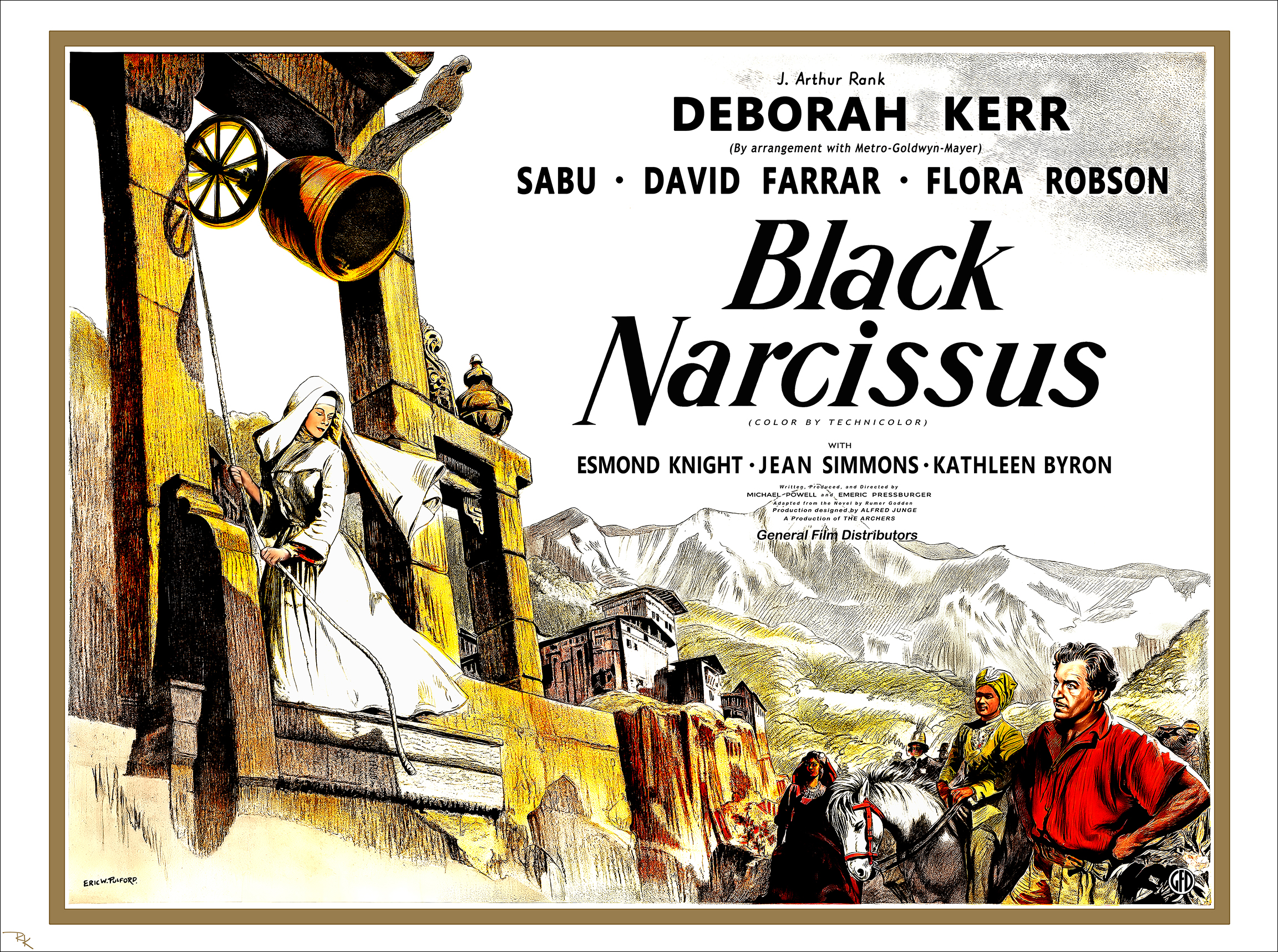 "Black Narcissus" <br>by Powell and Pressburger <br>starring Deborah Kerr Black Narcissus movie poster-The Movie Poster Store