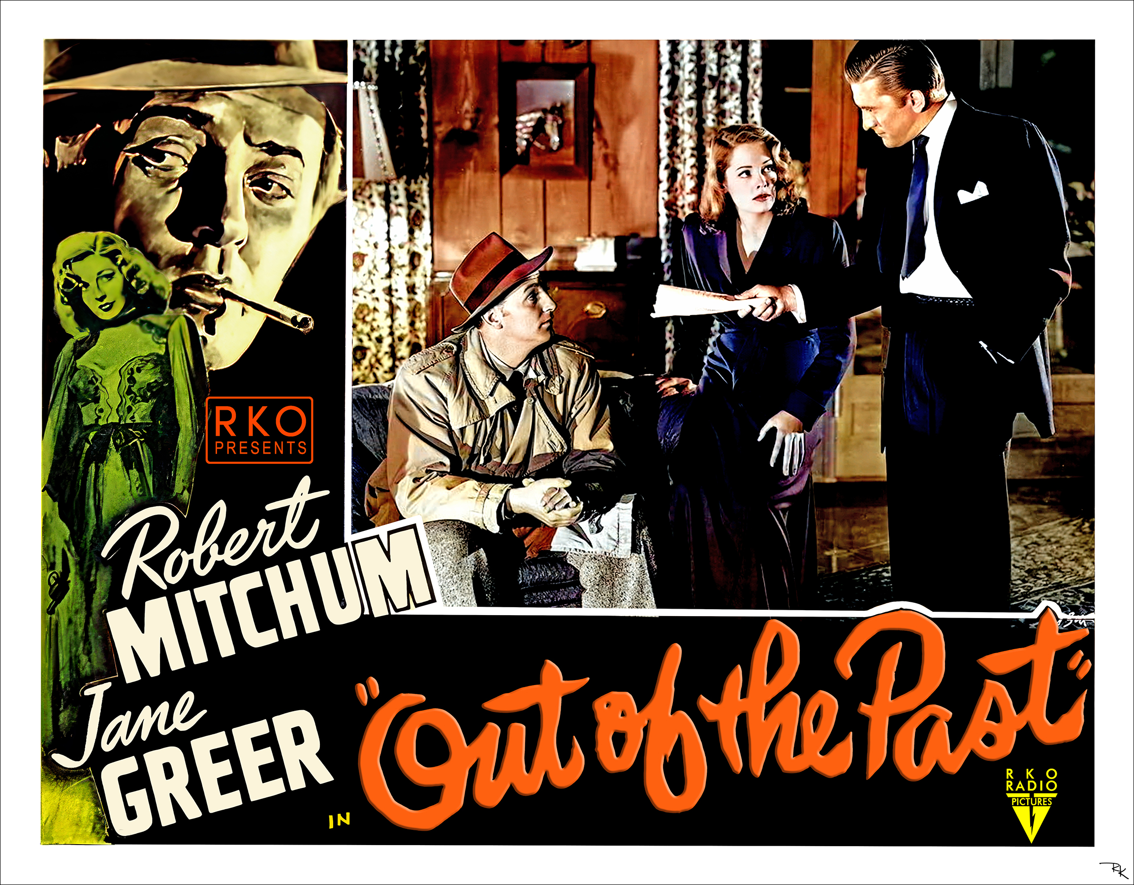 "Out of the Past" (2)<br>starring Robert Mitchum <br>and Kirk Douglas Out of the Past movie poster-The Movie Poster Store