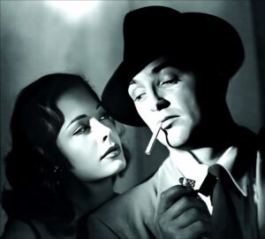 "Out of the Past" (1)<br>starring Robert Mitchum<br> and Kirk Douglas Out of the Past lobby still