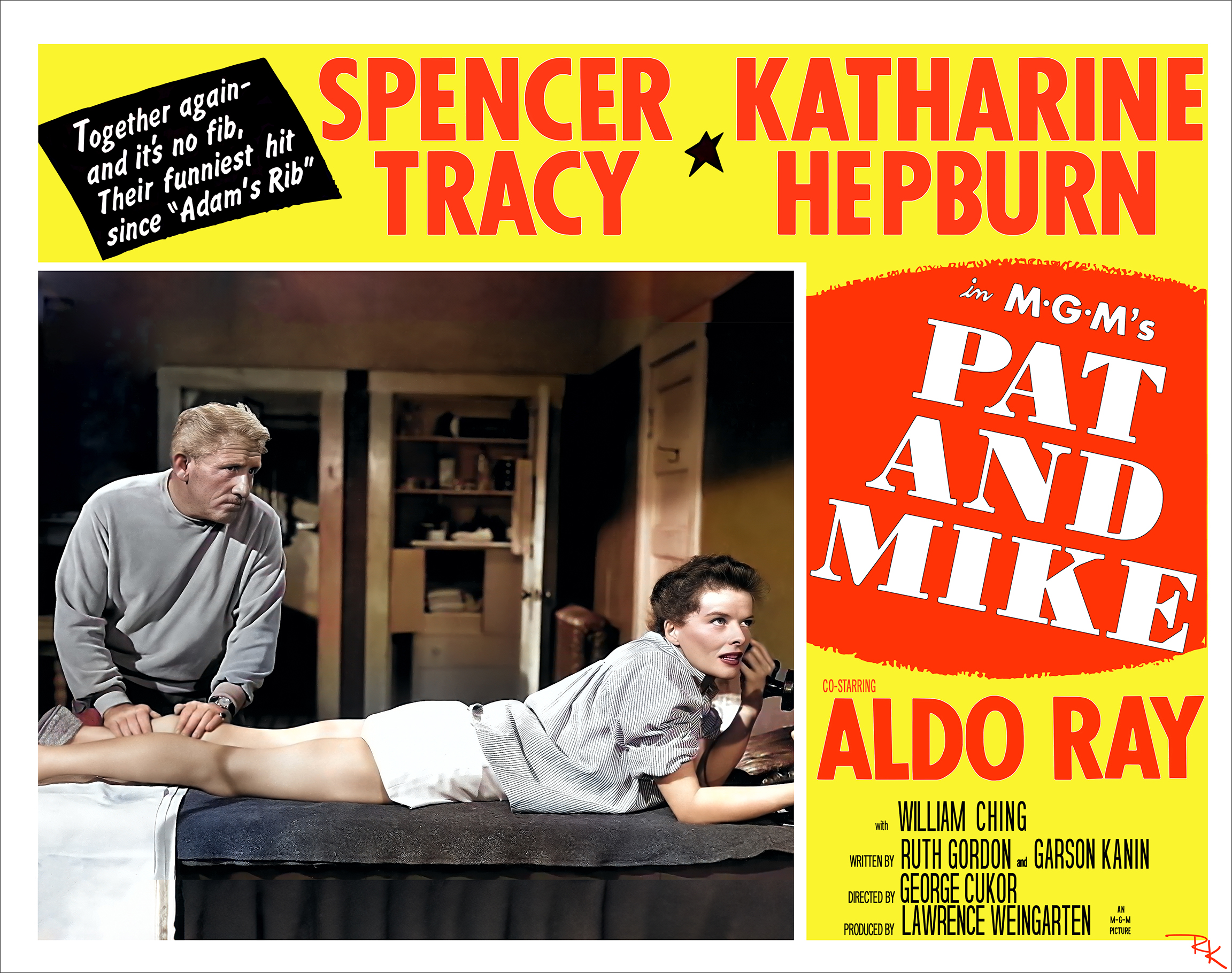 "Pat and Mike" <br>starring Spencer Tracy <br>and Katharine Hepburn Pat and Mike movie poster-The Movie Poster Store
