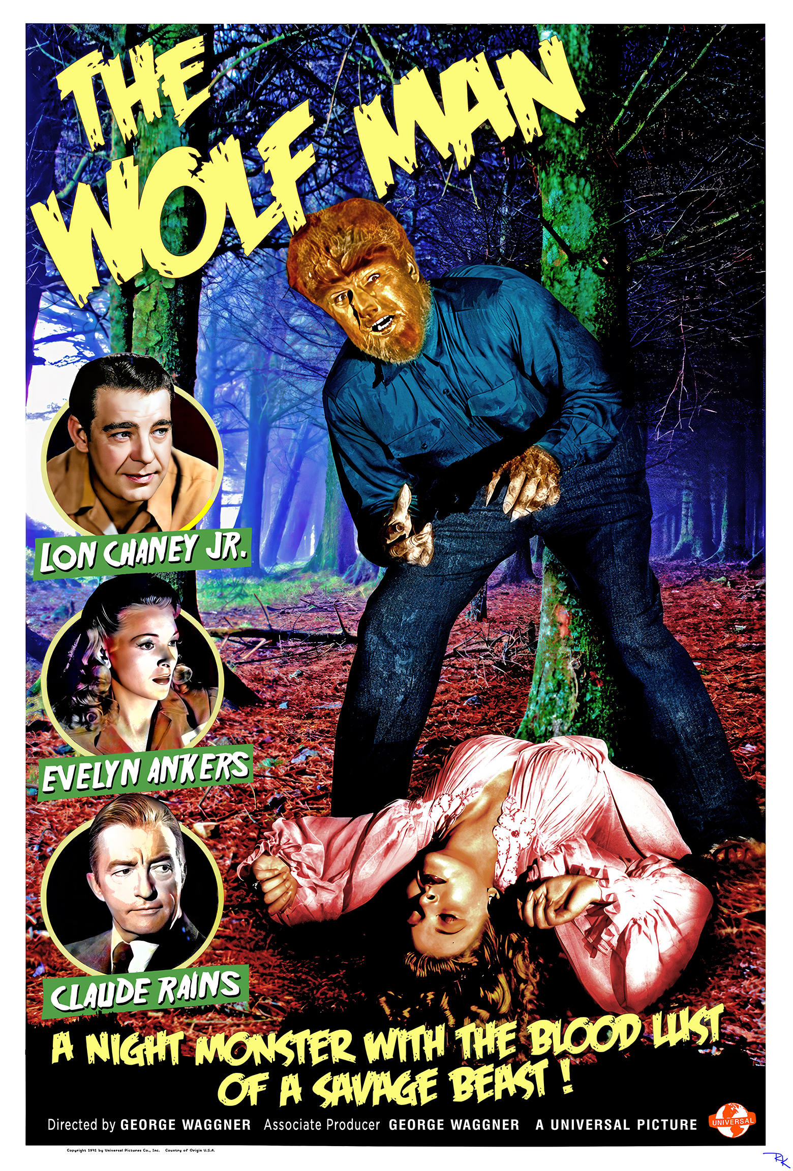 "The Wolf Man"<br> starring Lon Chaney, Jr. The Wolf Man movie poster-The Movie Poster Store